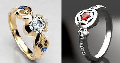 Rebel Alliance and Darth Vader Engagement Rings